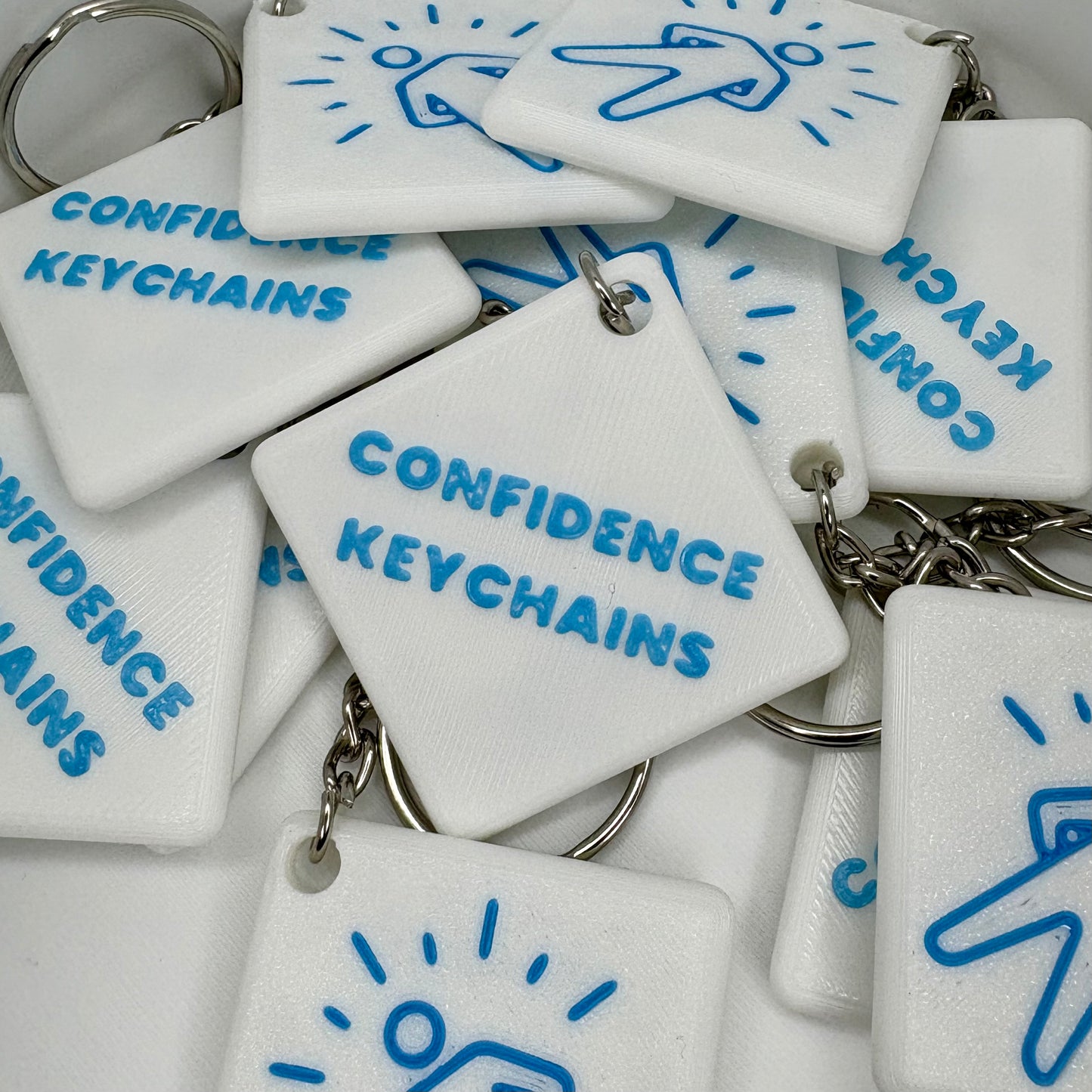 White & Blue- Daily Confidence Challenge Keychain