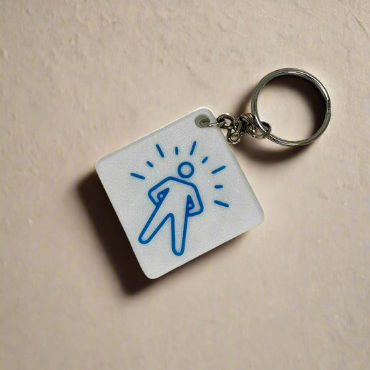 White & Blue- Daily Confidence Challenge Keychain