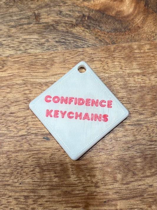 White & Pink- Daily Confidence Challenge Keychain