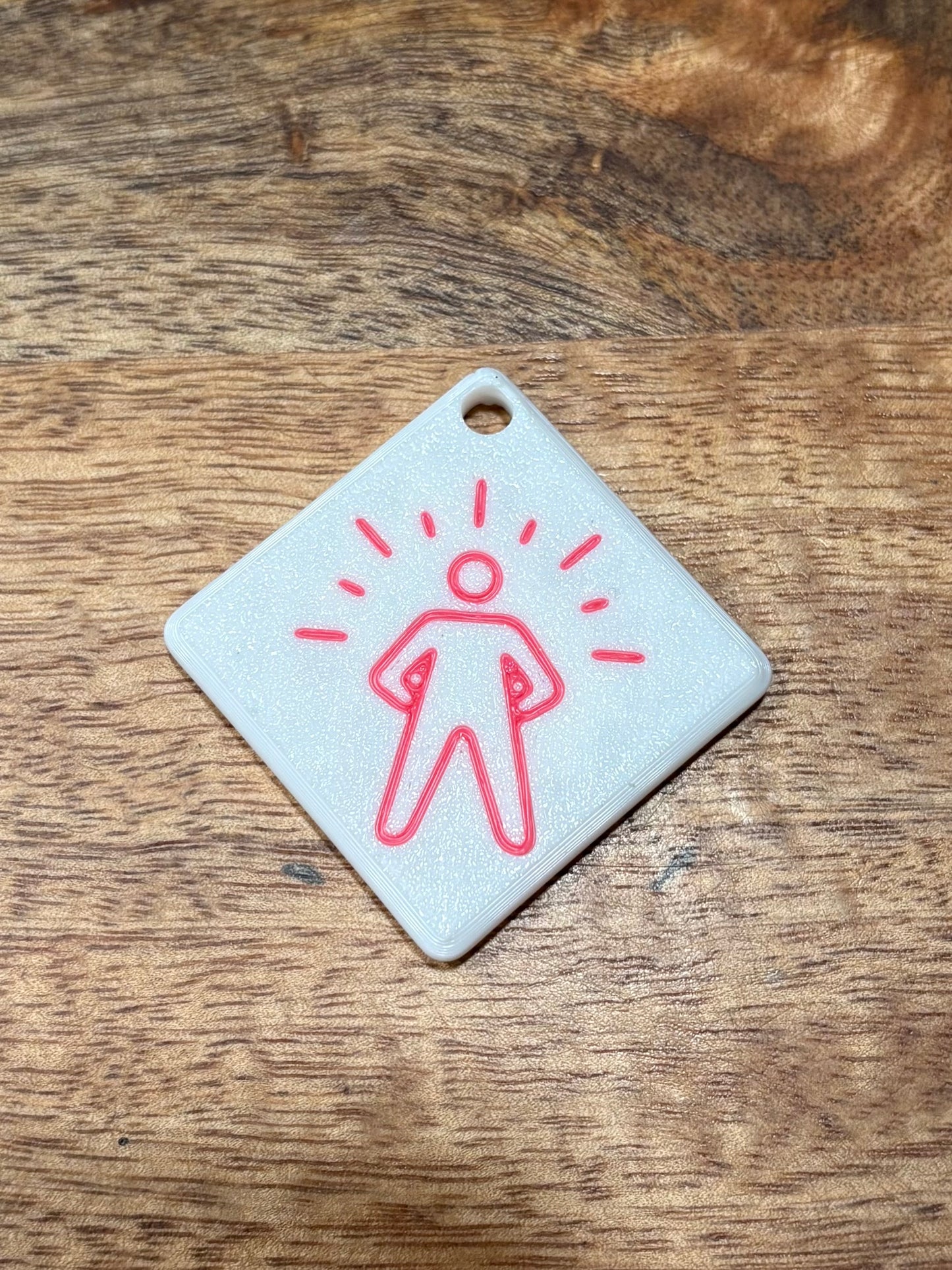 White & Pink- Daily Confidence Challenge Keychain