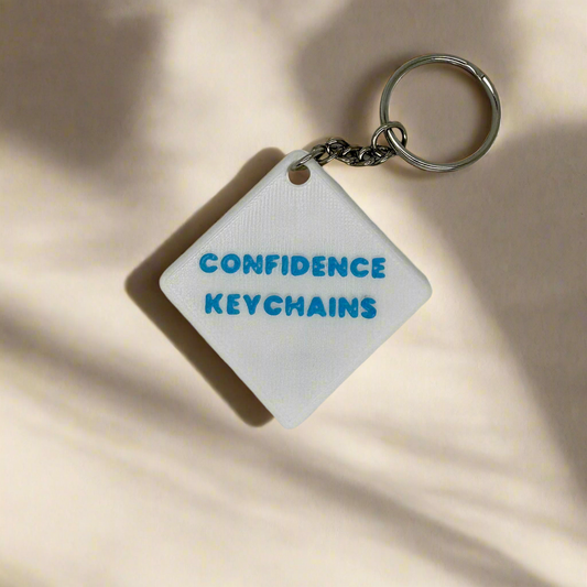 White & Blue- Daily Confidence Challenge Keychain