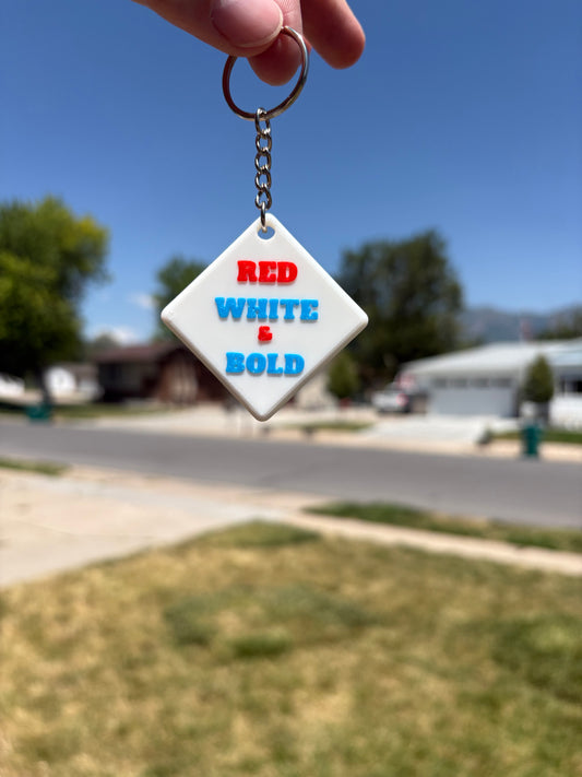 Red White & Bold- Daily Confidence Challenge Keychain
