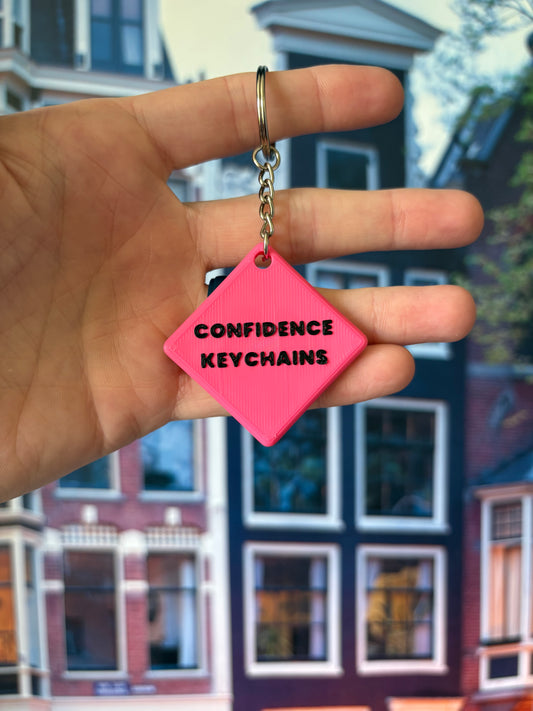 Pink & Black- Daily Confidence Challenge Keychain