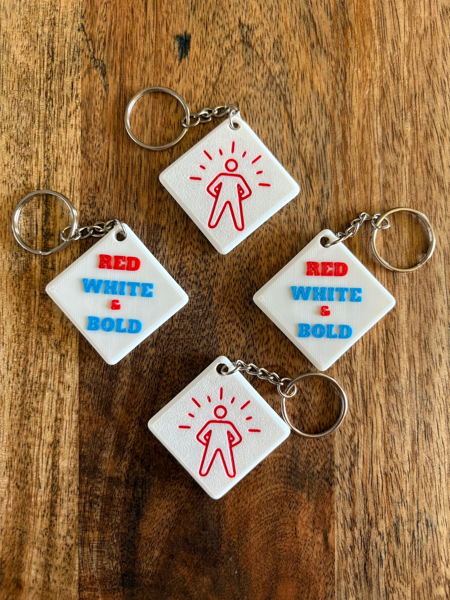 Red White & Bold- Daily Confidence Challenge Keychain