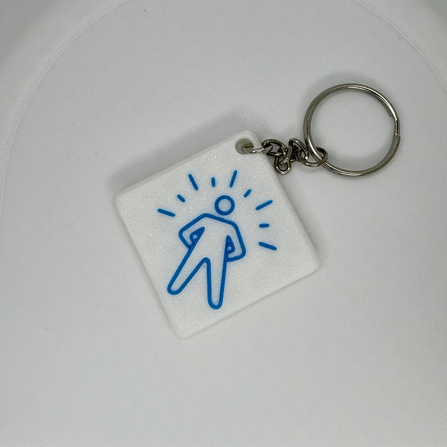 White & Blue- Daily Confidence Challenge Keychain